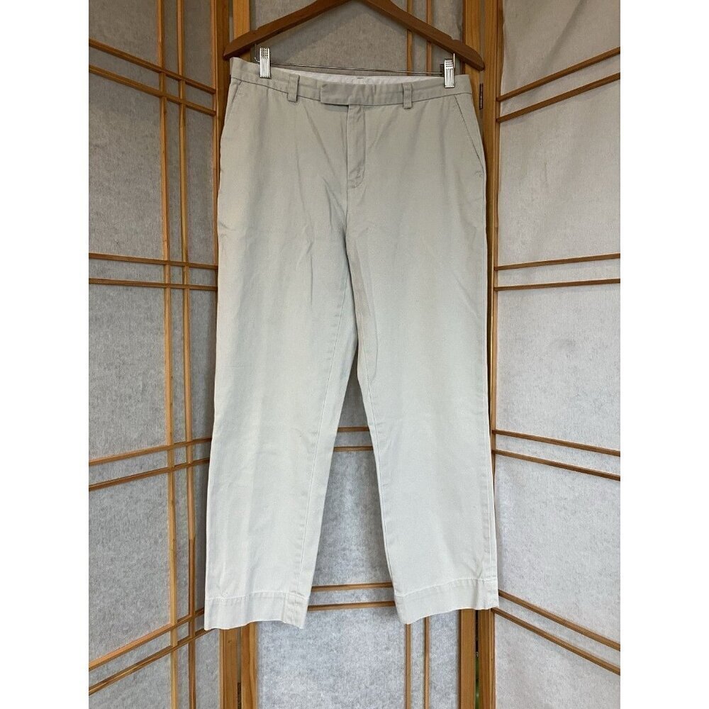Ralph Lauren Sport Pants Womens Size 10 Beige Flat Front Chino Twill Straight